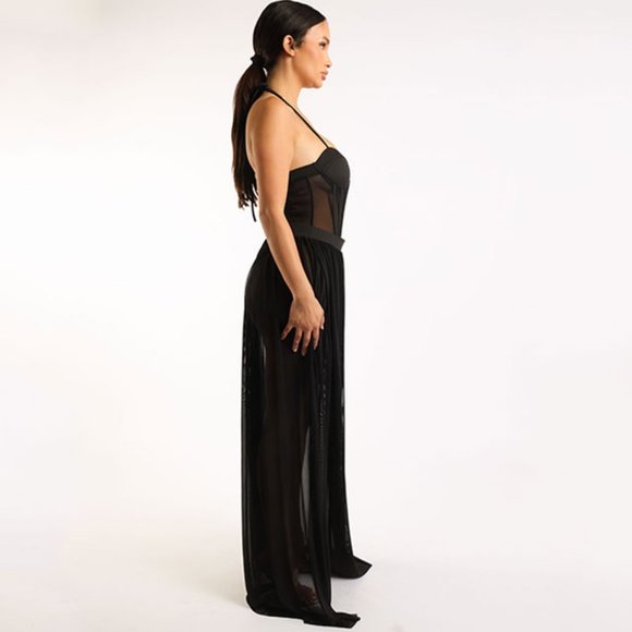 Bodysuit and Mesh Maxi Skirt Resort 2-Piece Co-ord Skirt Set - Picture 4 of 5